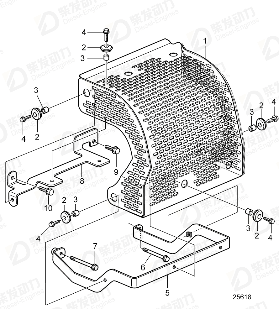 volvo penta Bracket 21329675 Drawing